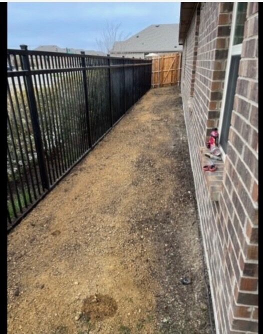 Side yard before fencing and sod