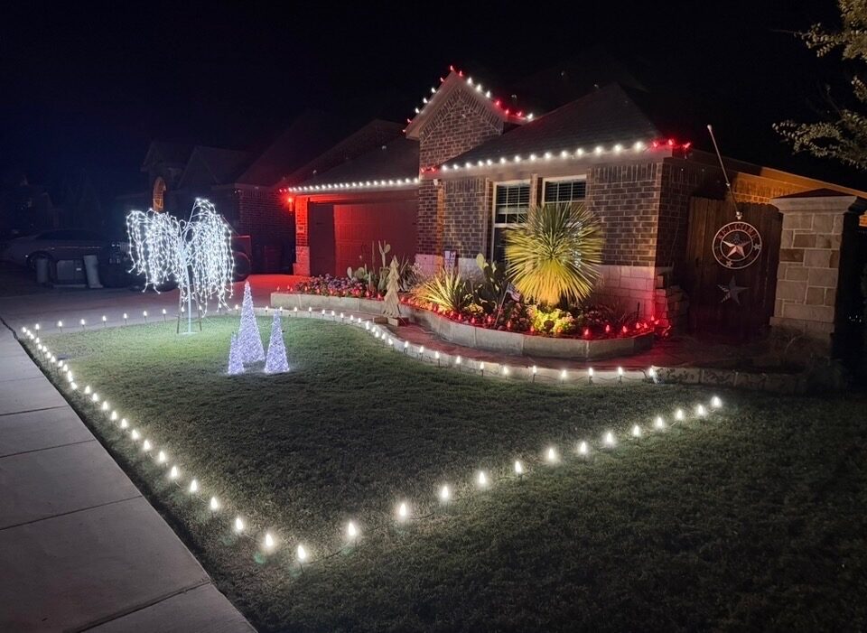 Home with professionally installed Christmas lights